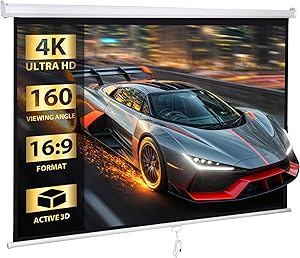 SUPER DEAL 80″ 16:9 HD Projection Screen Review
