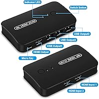 DGODRT HDMI USB KVM Switch 2 Port Selector Box — image 3