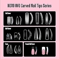 NOVO OVO XXL Curved Stiletto Almond French Tip Nail Tips — image 6
