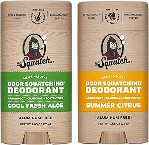 Dr. Squatch Natural Deodorant for Men - Summer Citrus & Cool Fresh Aloe (2.65 oz, 2-Pack) Review