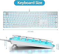 Owpkeenthy White Typewriter Gaming Keyboard — image 6