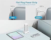TenTrend Flat Plug Power Strip Tower 10FT with 12 AC Outlets and 8 USB Ports — image 4