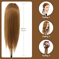 Neverland Beauty 28″ Mannequin Head with 80% Real Human Hair - Golden Brown #27 — image 6