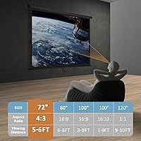 SUPER DEAL 72" 4:3 HD Projection Screen — image 2