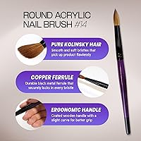 PANA Pure Kolinsky Hair Acrylic Nail Brush Size 14 — image 2