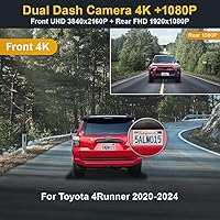 Fitcamx Front 4K+Rear 1080P Dash Cam for Toyota 4Runner 2020-2024 — image 2