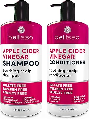 BELLISSO Apple Cider Vinegar Shampoo and Conditioner Set