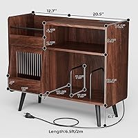 MULEJYBO Large Record Player Stand with Sliding Door — image 2