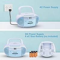 Gelielim Boombox CD and Cassette Player Combo 9224-Blue — image 7