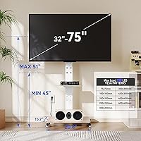 Neothm Rolling TV Stand with Power Outlet for 32-75 Inch TVs — image 5