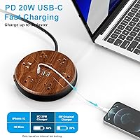 TOPREK Power Strip with USB, 6 Outlets, 20W USB-C Fast Charging — image 3