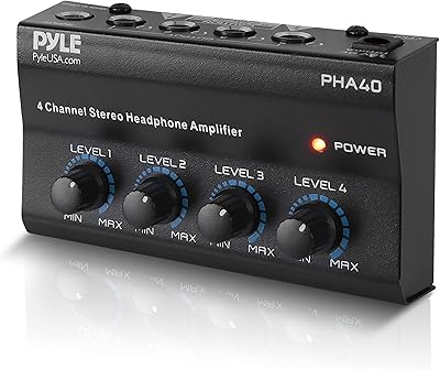 Pyle PHA40 4-Channel Portable Stereo Headphone Amplifier