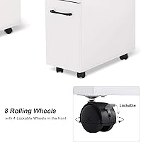 BarberPub Manicure Table with Wheels, White — image 6