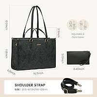 LOVEVOOK Vintage Leather Laptop Tote Bag with Clutch - 15.6 Inch — image 3