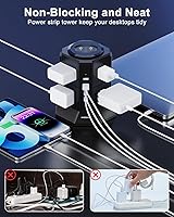 NVEESHOX Surge Protector Power Strip Tower with 8 AC Outlets & 4 USB Ports — image 5