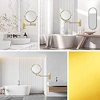 Nicesail Wall Mounted Makeup Mirror, 7X Magnification, Gold Finish — image 2