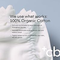 Clearbody Organics 100% Organic Cotton Gloves - 5 Pairs, Medium, White — image 4