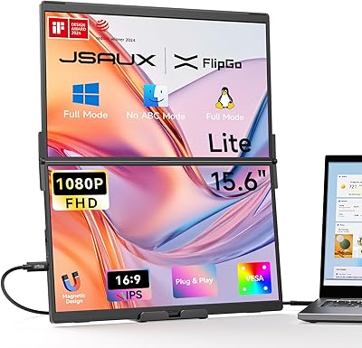 JSAUX FlipGo Lite 15.6″ Portable Dual Monitor