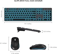 POWZAN RF425 Backlit Wireless Keyboard and Mouse Combo — image 8