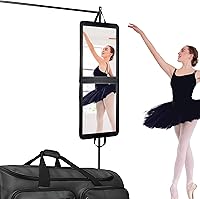 LPHUMEX Foldable Portable Full Length Mirror, 33″x13″, Black — image 1