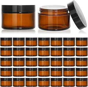 KEYWING 1oz Amber Glass Jars, 36 Pack