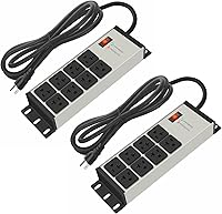 CCCEI 2PCS 20 AMP Power Strip Surge Protector 8 Outlets 6FT Extension Cord — image 1