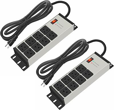 CCCEI CC20A-08-01 20A 8-Outlet Power Strip (2-Pack)