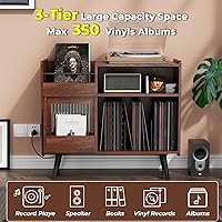 MULEJYBO Large Record Player Stand with Sliding Door — image 4