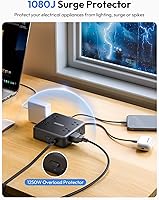 NTONPOWER Black Power Strip 15FT with 8 Outlets & 3 USB Ports — image 5