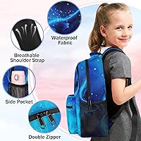 Wolf Blue Galaxy Wolf Backpack for Boys and Girls — image 5