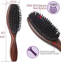 PERFEHAIR 100% Wild Natural Boar Bristle Hair Brush for Thin, Fine Hair — image 2