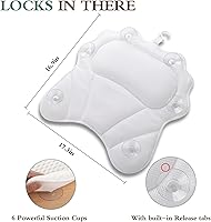 RUVINCE Bath Pillow with 6 Suction Cups, White — image 3