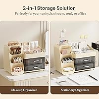 Aveniee Makeup Organizer with Drawers - Cream White — image 7