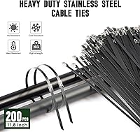 KTDSFA Heavy Duty Black Stainless Steel Cable Tie Kit — image 4