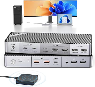 Minisopuru MK808M-US Dual Monitor KVM Switch Docking Station
