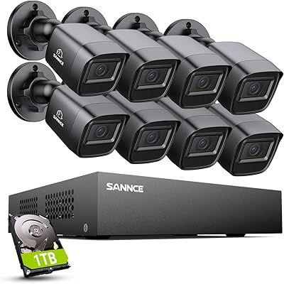 SANNCE 1080P Security Camera System DVR with 8 Cameras
