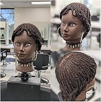 African Mannequin Head with 100% Human Hair, 9 Inch Curly — image 6