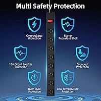 CFMASTER 8-Outlet Metal Power Strip with 12-Foot Cord — image 3