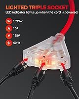 WILAWELS Retractable Extension Cord Reel 45FT 12AWG/3C SJTOW — image 6