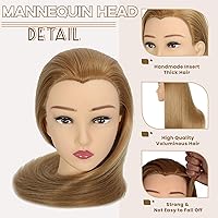 BaodanHair Mannequin Head 28 Inch Blonde Human Hair with Stand — image 3