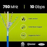 TRUE CABLE Cat6A Shielded Riser Ethernet Cable 1000ft — image 2