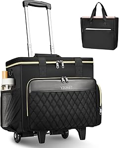 Ytonet Rolling Teacher Bag 15.6-Inch with Detachable Dolly & File Tote