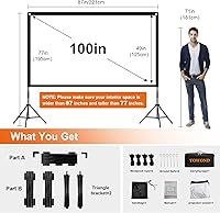 Towond 100-inch Portable Projector Screen with Stand — image 2