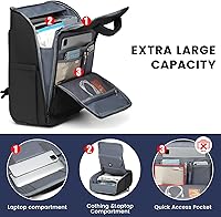 Rolling Backpack Waterproof Commuter Backpack with Wheels for 15.6-inch Laptop — image 2