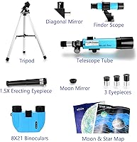 MaxUSee F360X50 Refractor Telescope for Kids and Astronomy Beginners — image 6