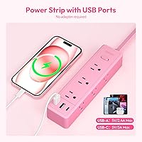 NTONPOWER FPP-9A2U1C-US Pink Power Strip — image 5