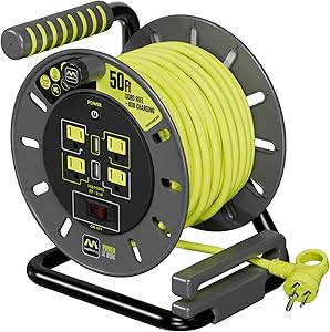 Masterplug 50ft Cord Reel with 4 Outlets & 2 USB Ports Review