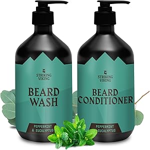 Striking Viking Beard Wash & Conditioner - 20 fl oz, Peppermint & Eucalyptus Review
