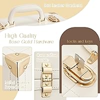 Joligrace Makeup Train Case Large Portable Organizer Retro Champagne Beige — image 4