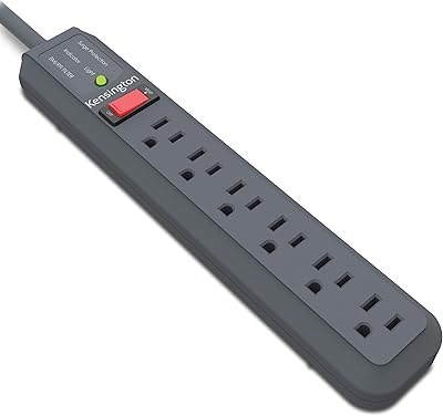 Kensington Guardian 6 Outlet Power Strip, 15ft Surge Protector